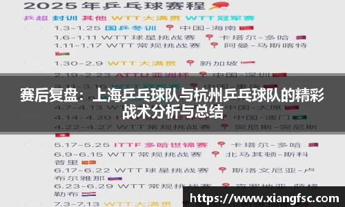 赛后复盘：上海乒乓球队与杭州乒乓球队的精彩战术分析与总结